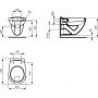 Ideal Standard Ecco/Eurovit miska WC wisząca z półką V340301 zdj.2