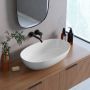 Lavaberg Skinn umywalka 60x36 cm owalna nablatowa biały połysk 663130061003 zdj.5