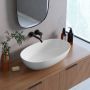 Lavaberg Skinn umywalka 60x36 cm owalna nablatowa biały mat 663130061033 zdj.5