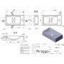 Miraggio Faro L Mirastone umywalka 40,8x22,7 cm prostokątna nablatowa szary mat 0000403 zdj.2