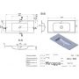 Miraggio Della Mirastone umywalka 100,1x45,1 cm prostokątna wpuszczana szary mat 0002480 zdj.2