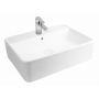 Oltens Duve umywalka 58x45 cm nablatowa prostokątna z powłoką SmartClean biała 41812000 zdj.1