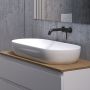 Oltens Hamnes Thin umywalka 80x40 cm nablatowa owalna z powłoką SmartClean biała 40821000 zdj.9
