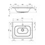 Ravak Chrome umywalka 60x49 cm prostokątna biała XJG01260000 zdj.2