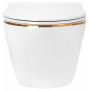 Rea Carlo Mini miska WC wisząca z deską sedesową wolnoopadającą biała/złota REA-C1222 zdj.3