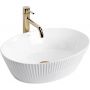 Rea Astoria umywalka 49,5x34,4 cm owalna nablatowa biała REA-U0641 zdj.1