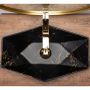 Rea Vegas Black Marble umywalka 56x36 cm nablatowa czarna REA-U0994 zdj.4