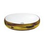 Rea Melania Gold umywalka 60x40,5 cm nablatowa owalna biała/złota REA-U1050 zdj.1