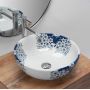 Rea Fiori umywalka 41 cm nablatowa biały/niebieski REA-U6520 zdj.3