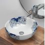 Rea Fiori umywalka 41 cm nablatowa biały/niebieski REA-U6520 zdj.5