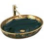 Rea Margot umywalka 52x40 cm nablatowa owalna złoty/zielony REA-U8462 zdj.1