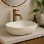 Rea Amelia umywalka 48x34,5 cm owalna nablatowa beż REA-U8480 zdj.5
