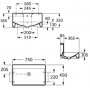 Umywalka nablatowa 75 cm Roca Diverta A327112000 zdj.2