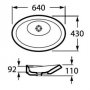 Roca Urbi 6 umywalka 64x43 cm nablatowa owalna A32722B000 zdj.2
