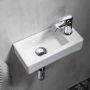 Sapho Small Zoe umywalka 37x18 cm ścienna prostokątna prawa biała AR495 zdj.4