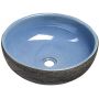 Sapho Priori umywalka 41 cm nablatowa okrągła niebieski/szary PI020 zdj.1