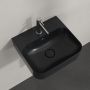 Villeroy & Boch Finion umywalka 43x39 cm prostokątna ścienna CeramicPlus Pure Black 436443R7 zdj.6