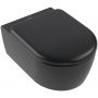 Villeroy & Boch Skyla miska WC z deską wolnoopadającą bez kołnierza ze spłukiwaniem wirowym CeramicPlus Pure Black 5656CLR7 zdj.1