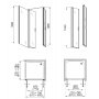 Aquaform Glass 5 drzwi wahadłowe do wnęki lub ścianki 80 cm 103-06355 zdj.2