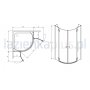 Kabina półokrągła drzwi dwuczęściowe 90 x 90 cm Radaway Essenza PDD 32502-01-08N zdj.2