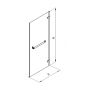 Koło Next Walk-In ścianka prysznicowa 90 cm boczna z relingiem szkło przezroczyste HSKX90222R03 zdj.2