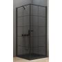 New Trendy New Soleo Black kabina prysznicowa 90x90 cm kwadratowa czarny mat/szkło ze wzorem D-0285A/D-0121B zdj.1