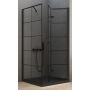 New Trendy New Soleo Black kabina prysznicowa 90x90 cm kwadratowa czarny mat/szkło ze wzorem D-0290A/D-0121B zdj.1