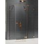 New Trendy Avexa Copper Brushed kabina prysznicowa 90x90 cm kwadratowa przyścienna prawa miedź szczotkowana/szkło przezroczyste EXK-3728 zdj.1