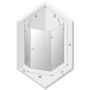 New Trendy Avexa White kabina prysznicowa 100x80 cm pięciokątna prawa biały mat/szkło przezroczyste EXK-3872 zdj.2