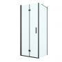 Oltens Hallan kabina prysznicowa 80x80 cm kwadratowa drzwi ze ścianką czarny mat/szkło przezroczyste 20007300 zdj.1