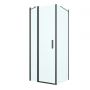 Oltens Verdal kabina prysznicowa 80x80 cm kwadratowa drzwi ze ścianką czarny mat/szkło przezroczyste 20010300 zdj.1