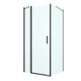 Oltens Verdal kabina prysznicowa 90x90 cm kwadratowa drzwi ze ścianką czarny mat/szkło przezroczyste 20011300 zdj.1