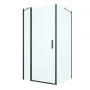 Oltens Verdal kabina prysznicowa 100x100 cm kwadratowa drzwi ze ścianką czarny mat/szkło przezroczyste 20012300 zdj.1