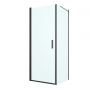 Oltens Rinnan kabina prysznicowa 80x80 cm kwadratowa drzwi ze ścianką czarny mat/szkło przezroczyste 20013300 zdj.1