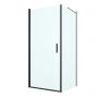 Oltens Rinnan kabina prysznicowa 90x90 cm kwadratowa drzwi ze ścianką czarny mat/szkło przezroczyste 20014300 zdj.1