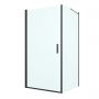 Oltens Rinnan kabina prysznicowa 100x100 cm kwadratowa drzwi ze ścianką czarny mat/szkło przezroczyste 20015300 zdj.1
