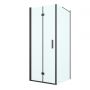 Oltens Hallan kabina prysznicowa 80x90 cm prostokątna drzwi ze ścianką czarny mat/szkło przezroczyste 20200300 zdj.1