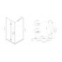 Oltens Hallan kabina prysznicowa 90x80 cm prostokątna drzwi ze ścianką czarny mat/szkło przezroczyste 20202300 zdj.2