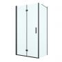 Oltens Hallan kabina prysznicowa 100x80 cm prostokątna drzwi ze ścianką czarny mat/szkło przezroczyste 20204300 zdj.1
