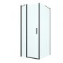 Oltens Verdal kabina prysznicowa 80x100 cm prostokątna drzwi ze ścianką czarny mat/szkło przezroczyste 20206300 zdj.1