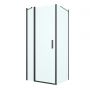 Oltens Verdal kabina prysznicowa 90x80 cm prostokątna drzwi ze ścianką czarny mat/szkło przezroczyste 20207300 zdj.1