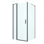 Oltens Verdal kabina prysznicowa 90x100 cm prostokątna drzwi ze ścianką czarny mat/szkło przezroczyste 20208300 zdj.1