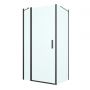 Oltens Verdal kabina prysznicowa 100x80 cm prostokątna drzwi ze ścianką czarny mat/szkło przezroczyste 20209300 zdj.1