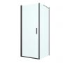 Oltens Rinnan kabina prysznicowa 80x90 cm prostokątna drzwi ze ścianką czarny mat/szkło przezroczyste 20212300 zdj.1