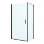 Oltens Rinnan kabina prysznicowa 100x80 cm prostokątna drzwi ze ścianką czarny mat/szkło przezroczyste 20218300 zdj.1