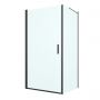 Oltens Rinnan kabina prysznicowa 100x90 cm prostokątna drzwi ze ścianką czarny mat/szkło przezroczyste 20219300 zdj.1
