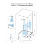 Zestaw Oltens Byske kabina prysznicowa 80 cm kwadratowa z brodzikiem Superior chrom/szkło przezroczyste (20001100, 17002000) zdj.2