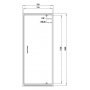 Omnires S80 drzwi prysznicowe 80 cm wnękowe chrom/szkło przezroczyste S-80DCRTR zdj.2