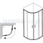 Kabina prysznicowa półokrągła aluminium+transparent Ravak Blix BLCP4-80 X3B240C00Z1 zdj.2