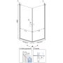 Rea Easy Space N2 kabina prysznicowa 80 cm kwadratowa szło przezroczyste REA-K5413 zdj.2